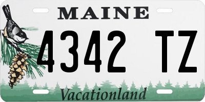 ME license plate 4342TZ