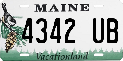 ME license plate 4342UB