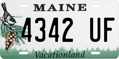 ME license plate 4342UF