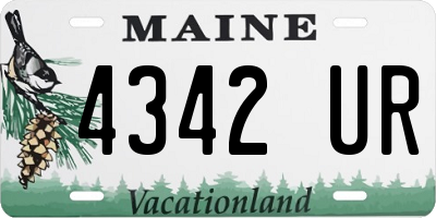 ME license plate 4342UR