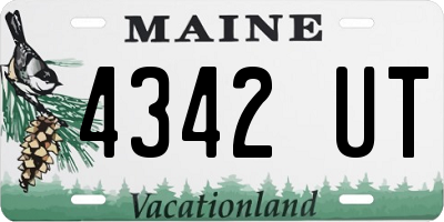 ME license plate 4342UT
