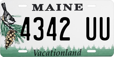 ME license plate 4342UU