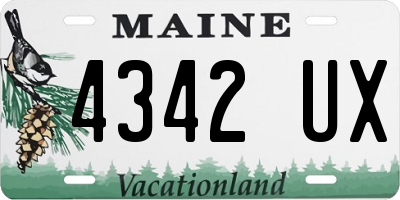 ME license plate 4342UX