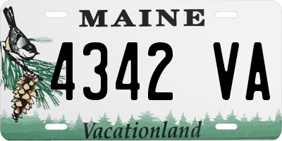 ME license plate 4342VA