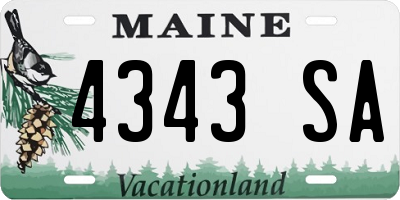 ME license plate 4343SA