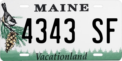ME license plate 4343SF