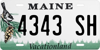 ME license plate 4343SH