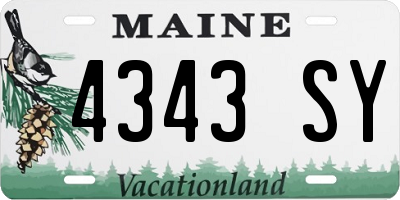 ME license plate 4343SY