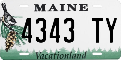 ME license plate 4343TY