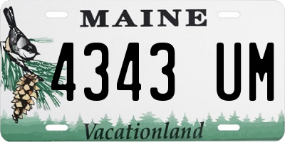 ME license plate 4343UM