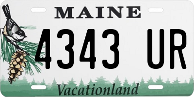 ME license plate 4343UR