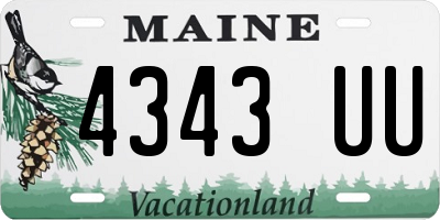 ME license plate 4343UU