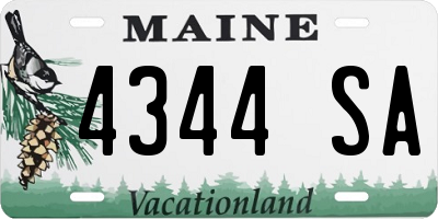 ME license plate 4344SA