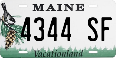 ME license plate 4344SF