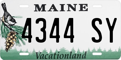 ME license plate 4344SY