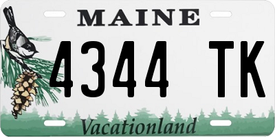 ME license plate 4344TK
