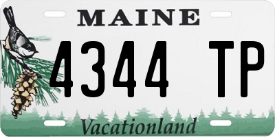 ME license plate 4344TP