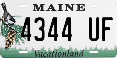 ME license plate 4344UF