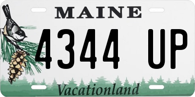 ME license plate 4344UP