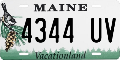 ME license plate 4344UV