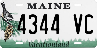 ME license plate 4344VC