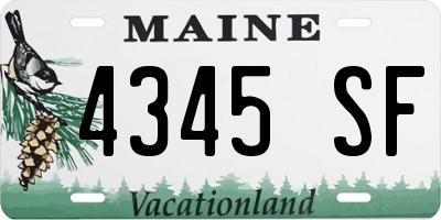 ME license plate 4345SF