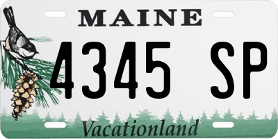 ME license plate 4345SP