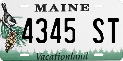 ME license plate 4345ST