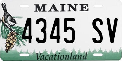 ME license plate 4345SV