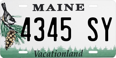 ME license plate 4345SY