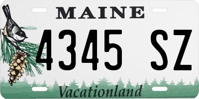 ME license plate 4345SZ