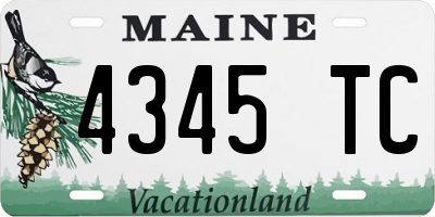 ME license plate 4345TC