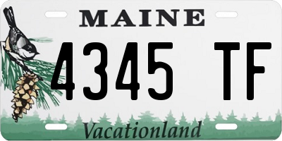 ME license plate 4345TF