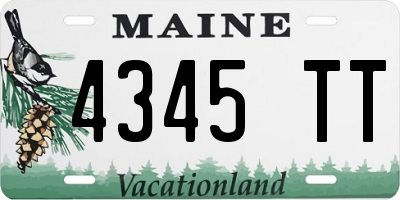 ME license plate 4345TT