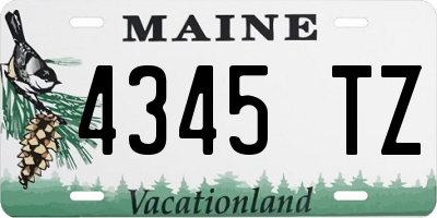 ME license plate 4345TZ