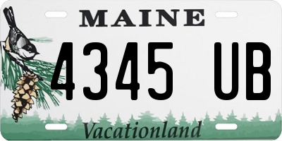 ME license plate 4345UB