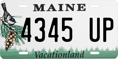 ME license plate 4345UP