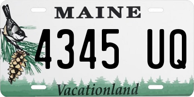 ME license plate 4345UQ