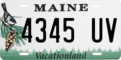 ME license plate 4345UV