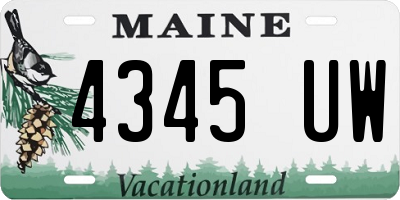 ME license plate 4345UW