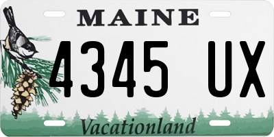 ME license plate 4345UX