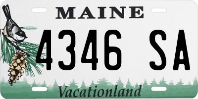 ME license plate 4346SA