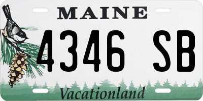 ME license plate 4346SB