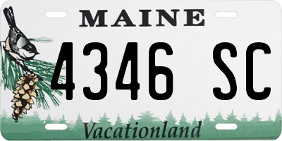 ME license plate 4346SC