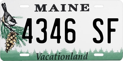 ME license plate 4346SF