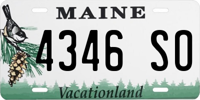 ME license plate 4346SO