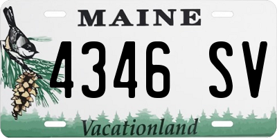 ME license plate 4346SV