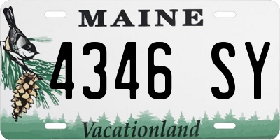 ME license plate 4346SY