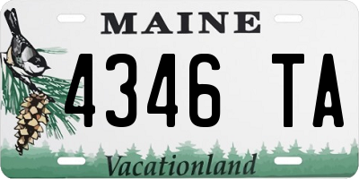 ME license plate 4346TA