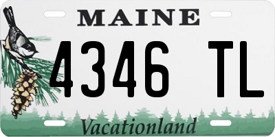 ME license plate 4346TL